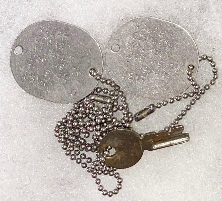 WWII USNR Ralph Wilhelm T-44 Dog Tag Set