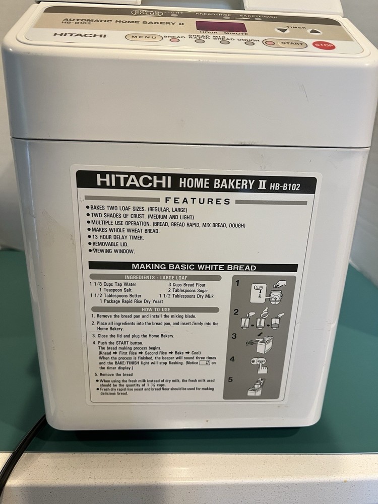 Hitachi Model No HB-B102 Automatic Home Bakery II Bread Maker Machine JAPAN