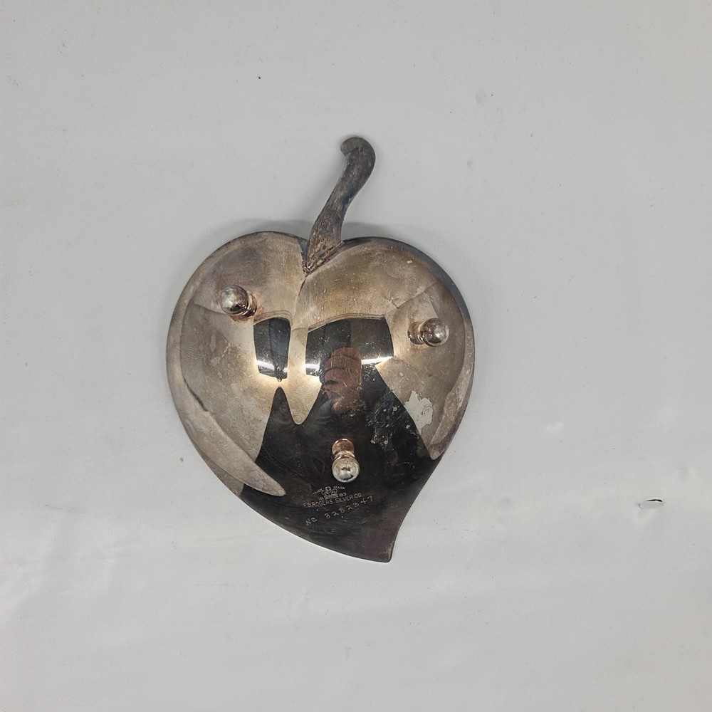 1883 F.B. Rogers Silver Co Leaf Trinket Candy Dish MCM Vintage