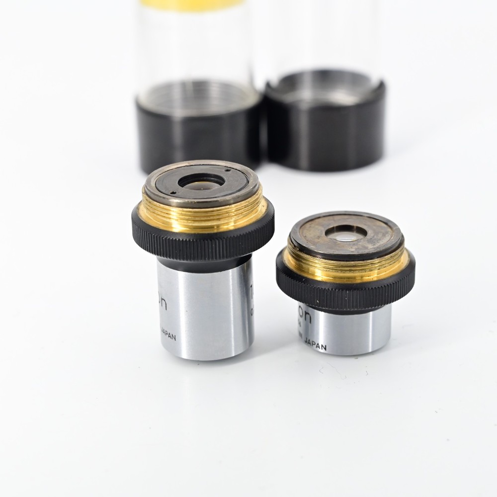 Nikon Plan 4x 10x Objective Lens Set 4/0.1 10/0.25 For RMS Microscope w/ Case