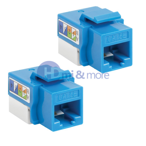 2x Cat5E Punch Down Keystone Jack RJ45 CAT5 Blue