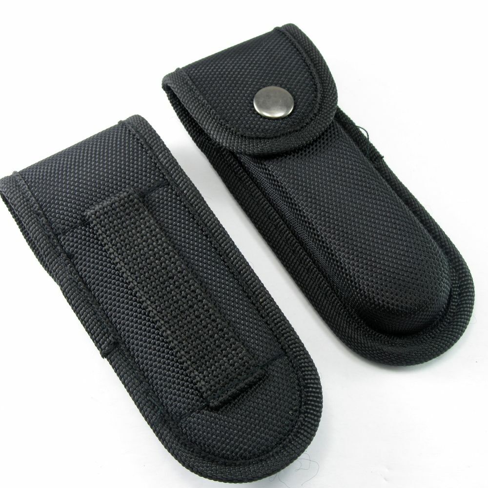 NEW Folding Knife Sheath Case Black Hard Box Reinforce Nylon for 5" Pocket Knife