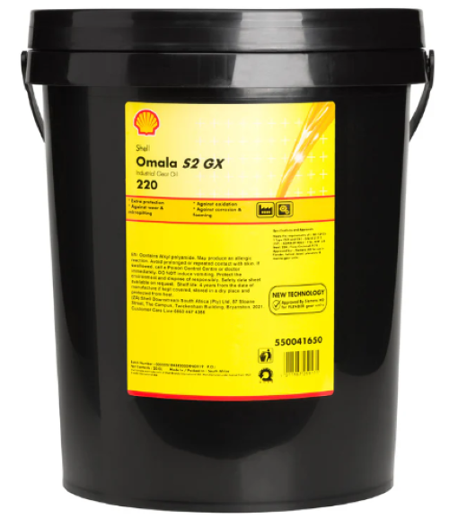 Shell Omala S2 GX 220 Industrial Gear Oil; 550041740; 5 Gallon Pail