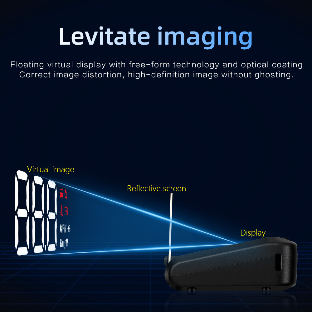 Car OBD2 HUD Head Up Display Speedometer Mileage Simple Function Engine C100