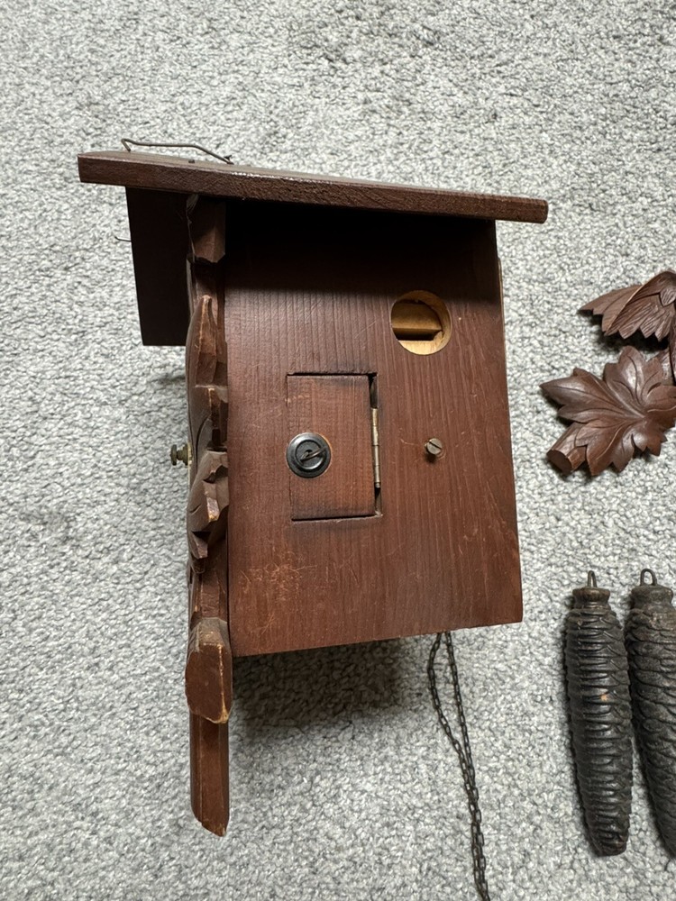 Vintage Germany Black Forest Strike,Cuckoo Clock, 2 Weights Driven Read
