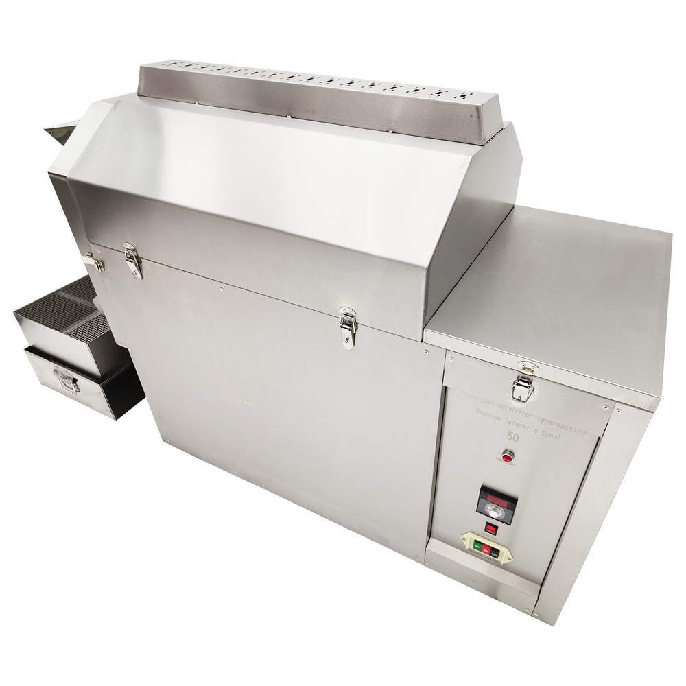 55 Lbs Automatic Heating Roasting Machine Drum Roaster for Nuts Coffee Bean 220V