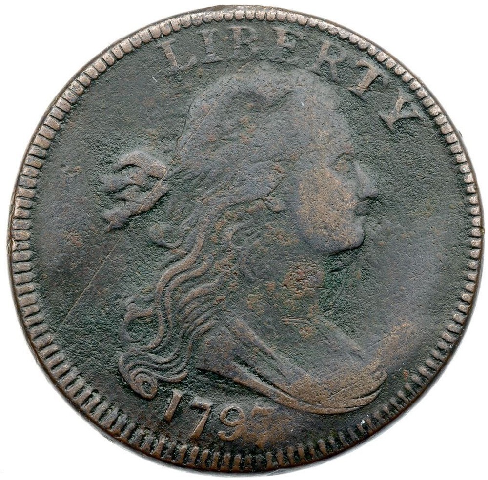 1797 S-125 R-5 Draped Bust Large Cent Coin 1c