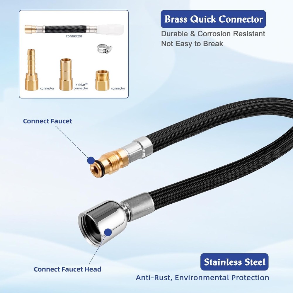 Hose Kit Compatible with Kohler Pull Down Kitchen Faucet