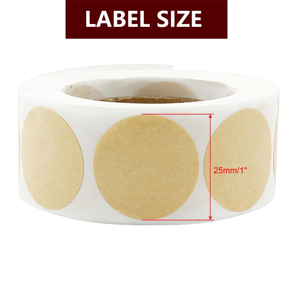 LifCratms 1 Inch Kraft Code Dot Stickers, Color Coding Label Round 1",