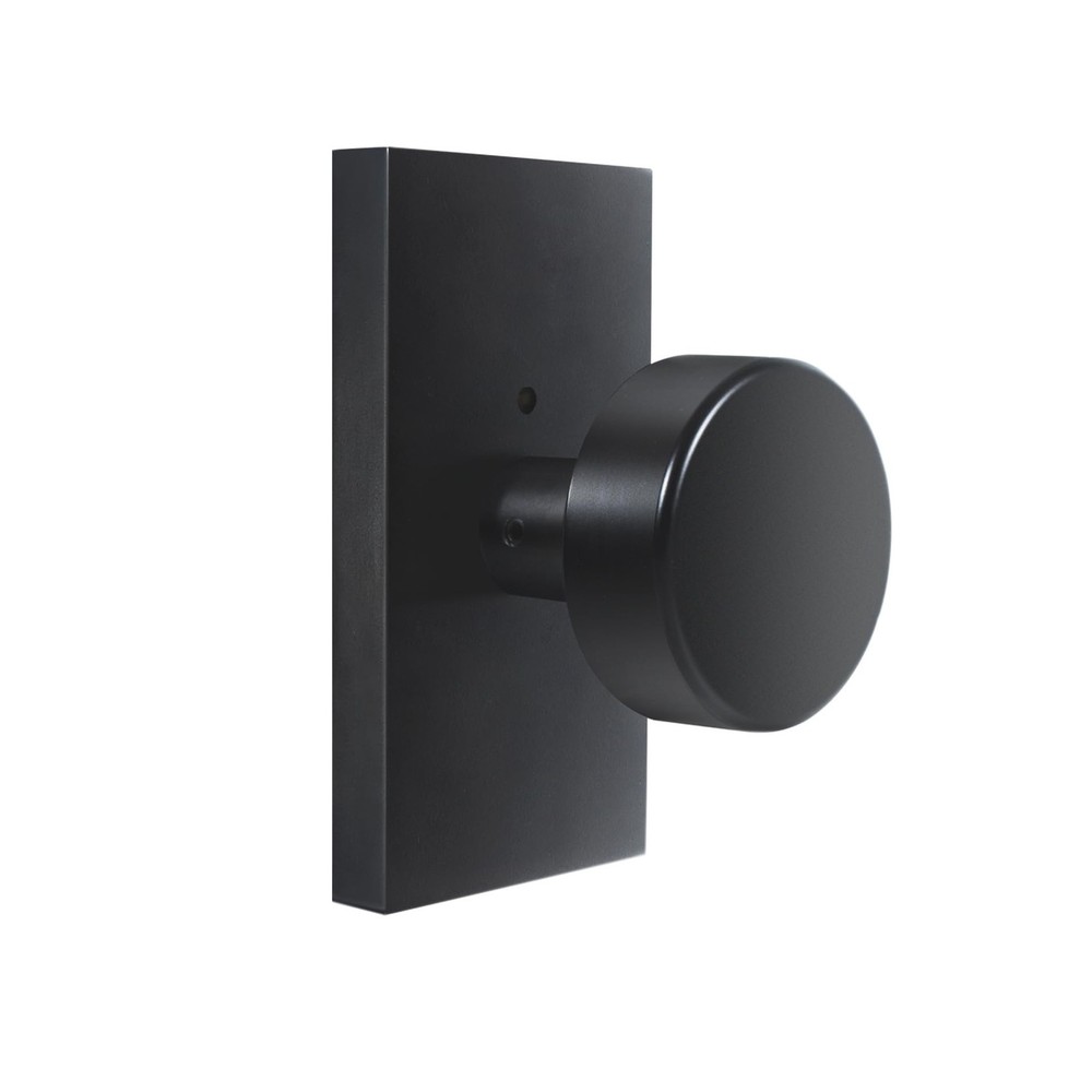 Matte Black Door Knobs Interior with Lock, Modern Privacy Rectangle Door Knob...