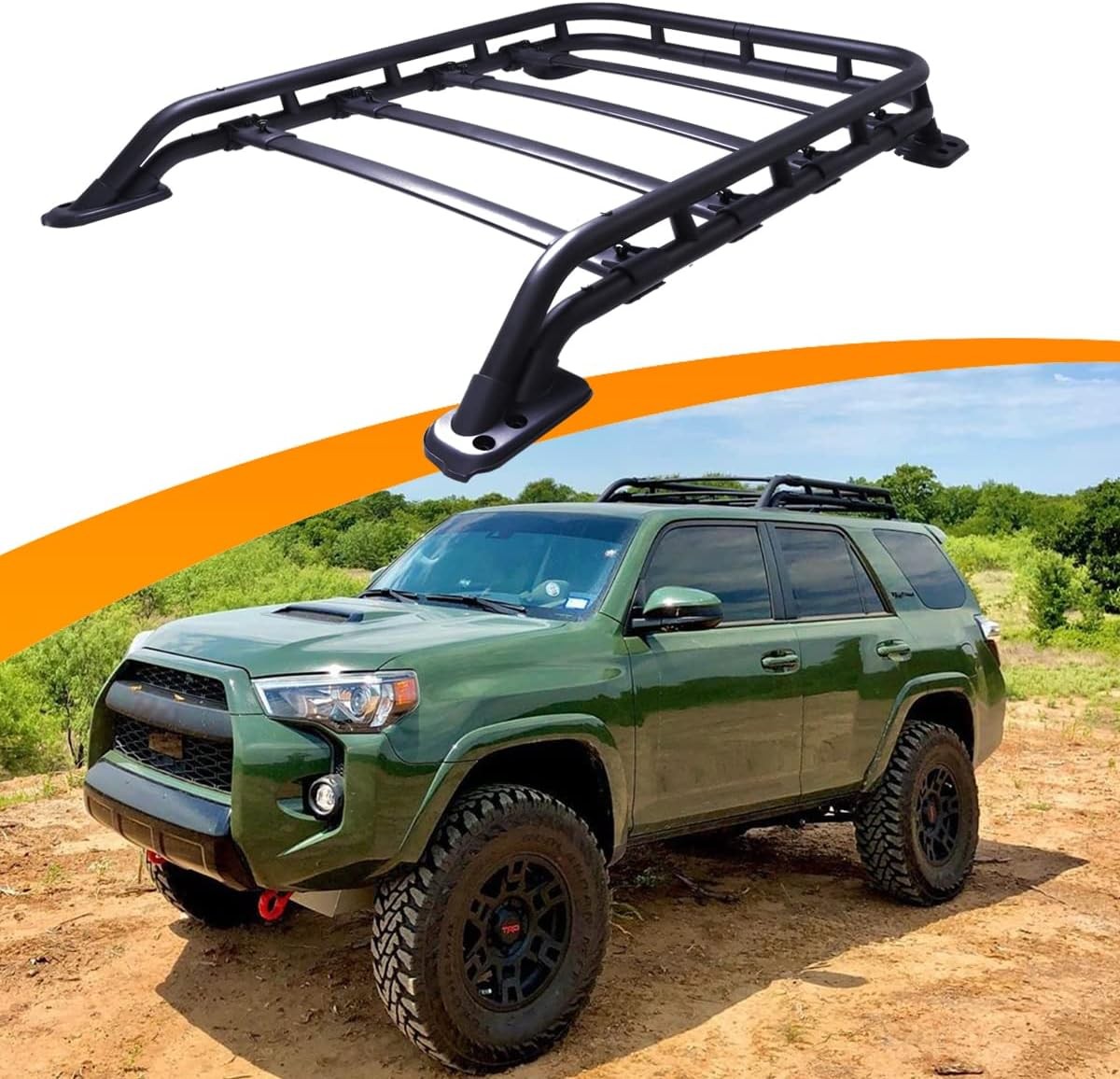 Roof Rack Basket Fit for 2010-2023 2024 Toyota 4Runner Rooftop Cargo Extra Bar