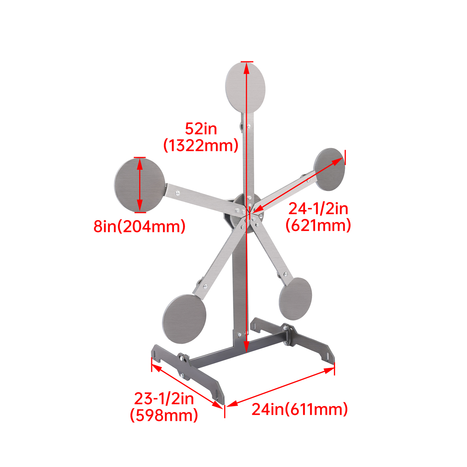 Metal 8" inch Portable Reactive Steel Shooting Target, No Welding