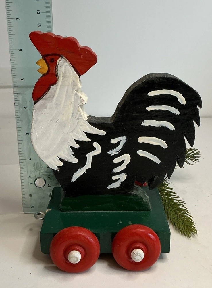 Vintage Wooden Chicken Pull Toy