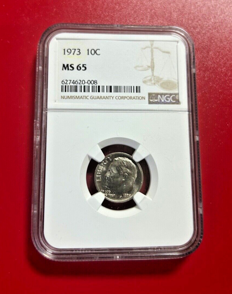1973 US 10 CENTS NGC MS 65