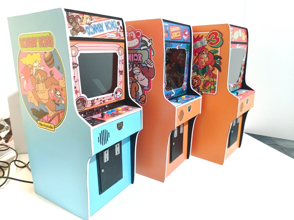 Donkey Kong trilogy 1/6 scale mini working arcade cabinet.