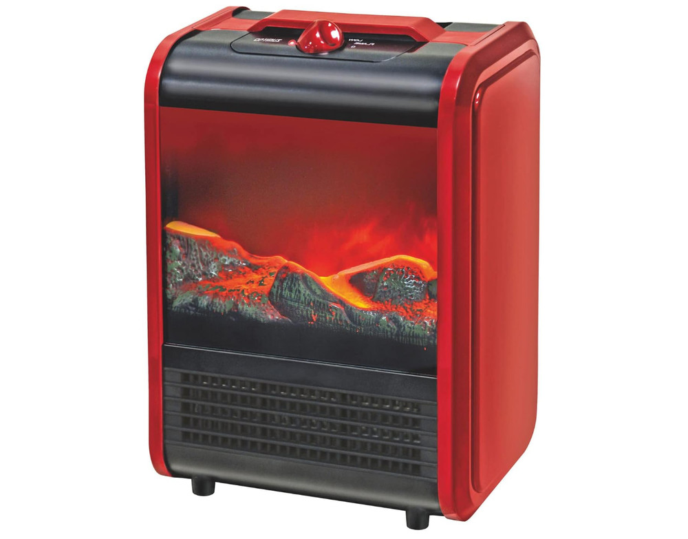 Flame Effect Mini-Fireplace Heater,2 Heat Settings- FreeShipping