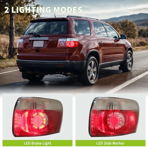Tail Light Assembly Compatible With 2007-2012 Red Fit 07-12 Acadia SUV Outer