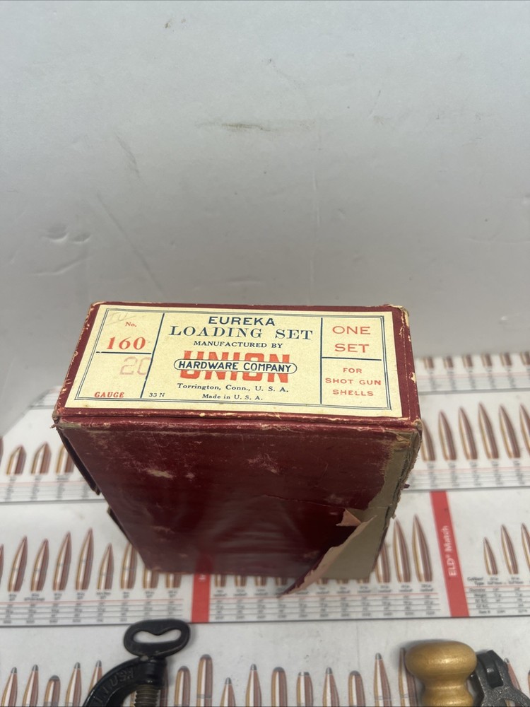 VINTAGE 20 GAUGE EUREKA 160 SHOTGUN SHELL LOADING SET UNION HARDWARE