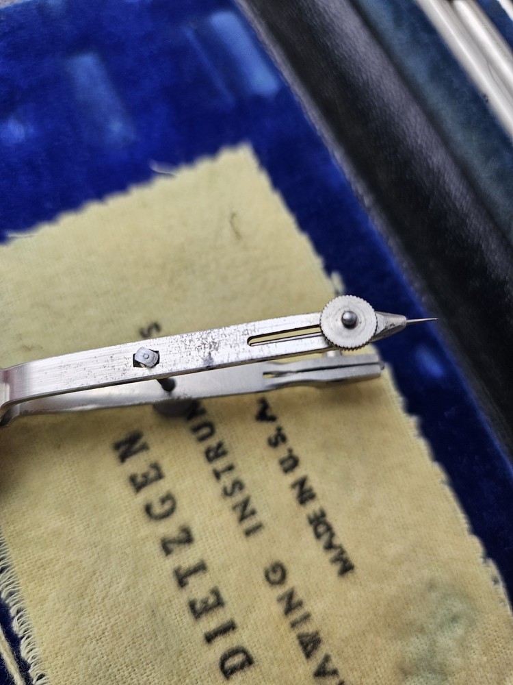 Vintage 1930s Dietzgen Instruments Drawing Instruments Drafting Set Compass Case