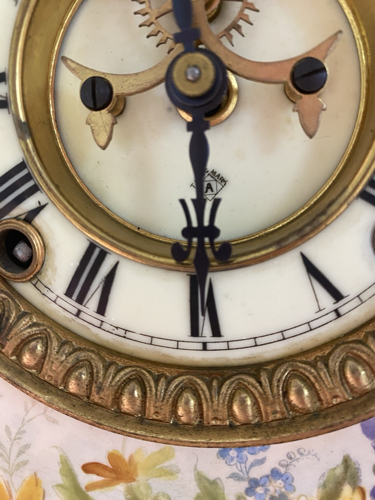 ANTIQUE ANSONIA ROYAL BONN "LA NORD" KEY WIND BONG STRIKE PORCELAIN CLOCK! NICE!