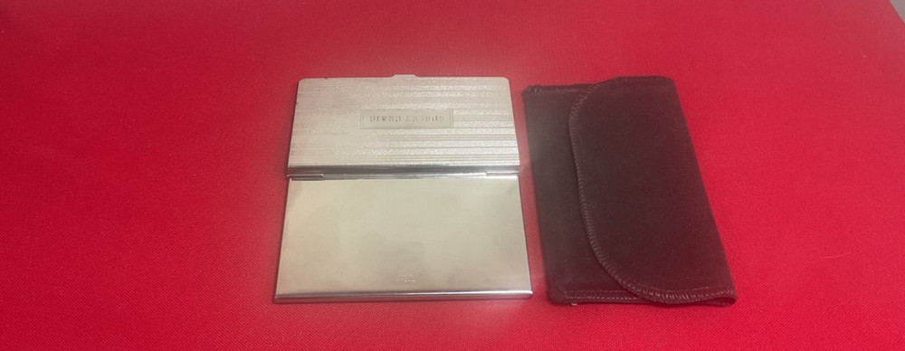 Vtg LUNT Silver-Plated Business Card Holder – Monogram Plate Robert Craig