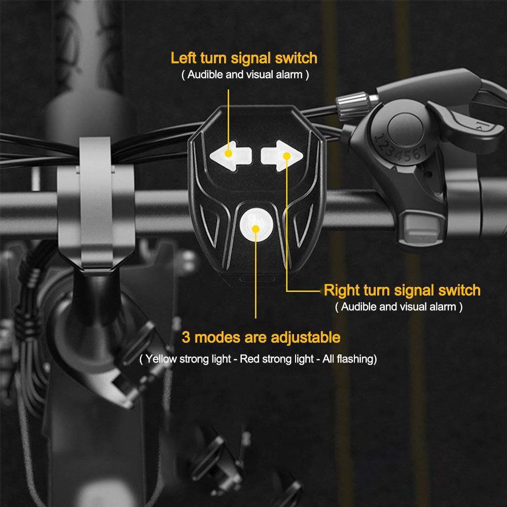 Bike Turn Signals Light Front and Rear Usb Bicycle Tail Light W/ Remote Control