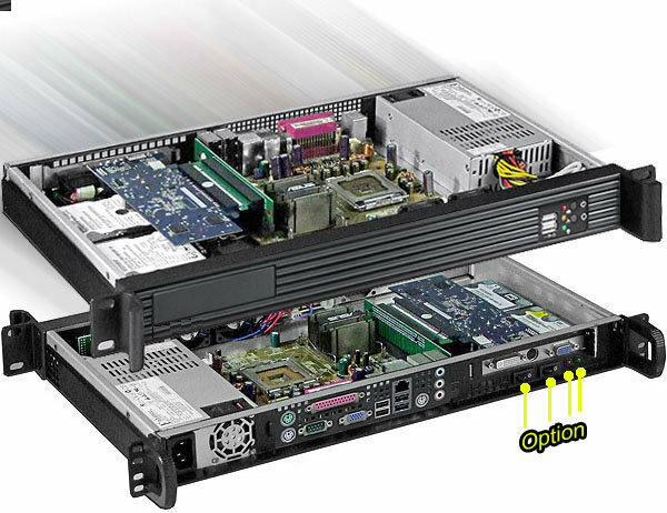 1U ITX(3.5" Open or 2x2.5" HD)") (Riser Case)(Rackmount Chassis)(Depth:9.84) NEW