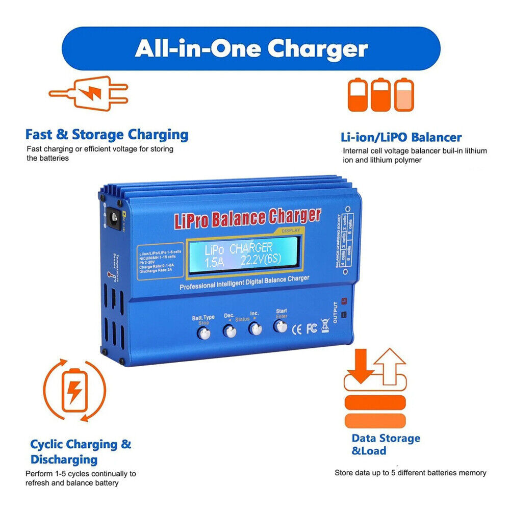 B6 LiPo Smart Battery Balance Charger Discharger iMAX 80W For RC NiMH LiFe NiCd