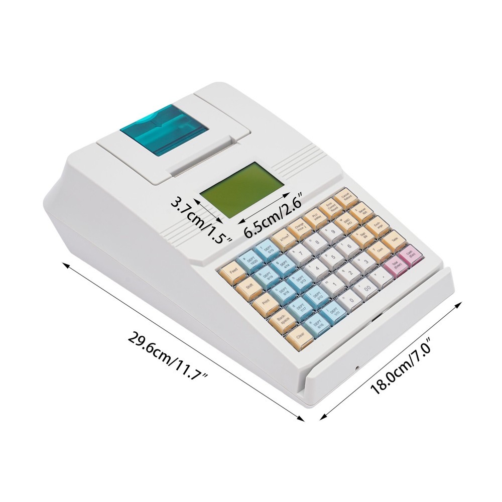 Compact Electronic Cash Register with 40 Keys and Versatile POS Features