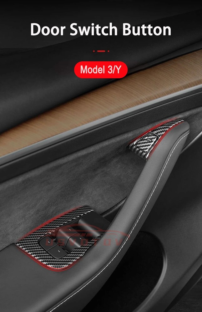 Hot For Tesla Model 3 Model Y Car Window Control Panel Button Decor Sticker New