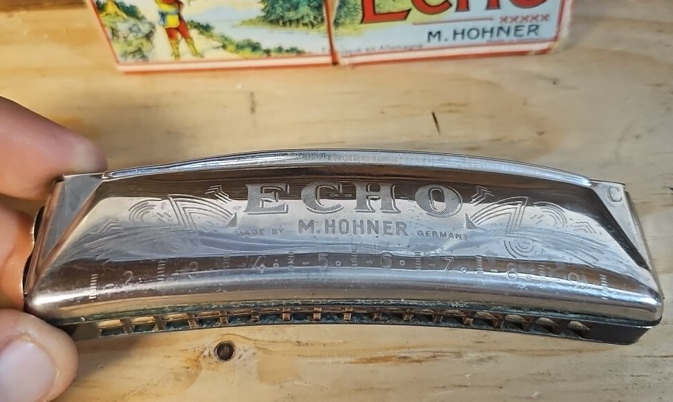 Vintage Hohner Echo Harmonica in Original Box Key C Made in Germany