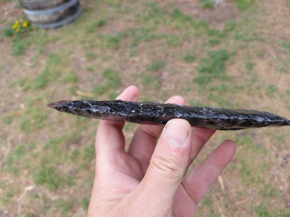 Two 7 Inch Obsidian Blades. Flintknapping, Arrowheads