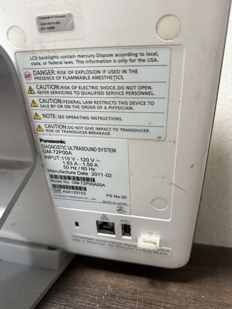 Panasonic GM-72P00A Diagnostic Vascular Ultrasound System, Needs Update As Is