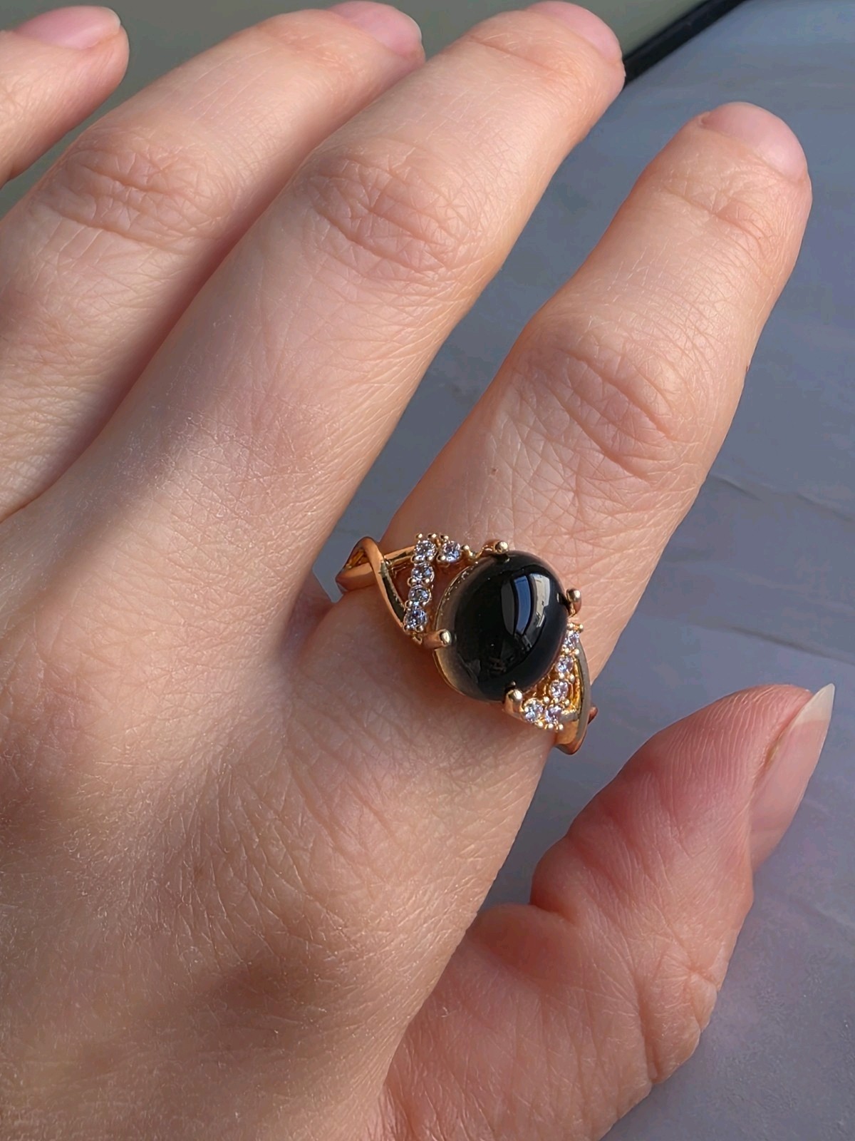 Gold Mood Ring Adjustable Color Change Thumb Rings For Women 14k