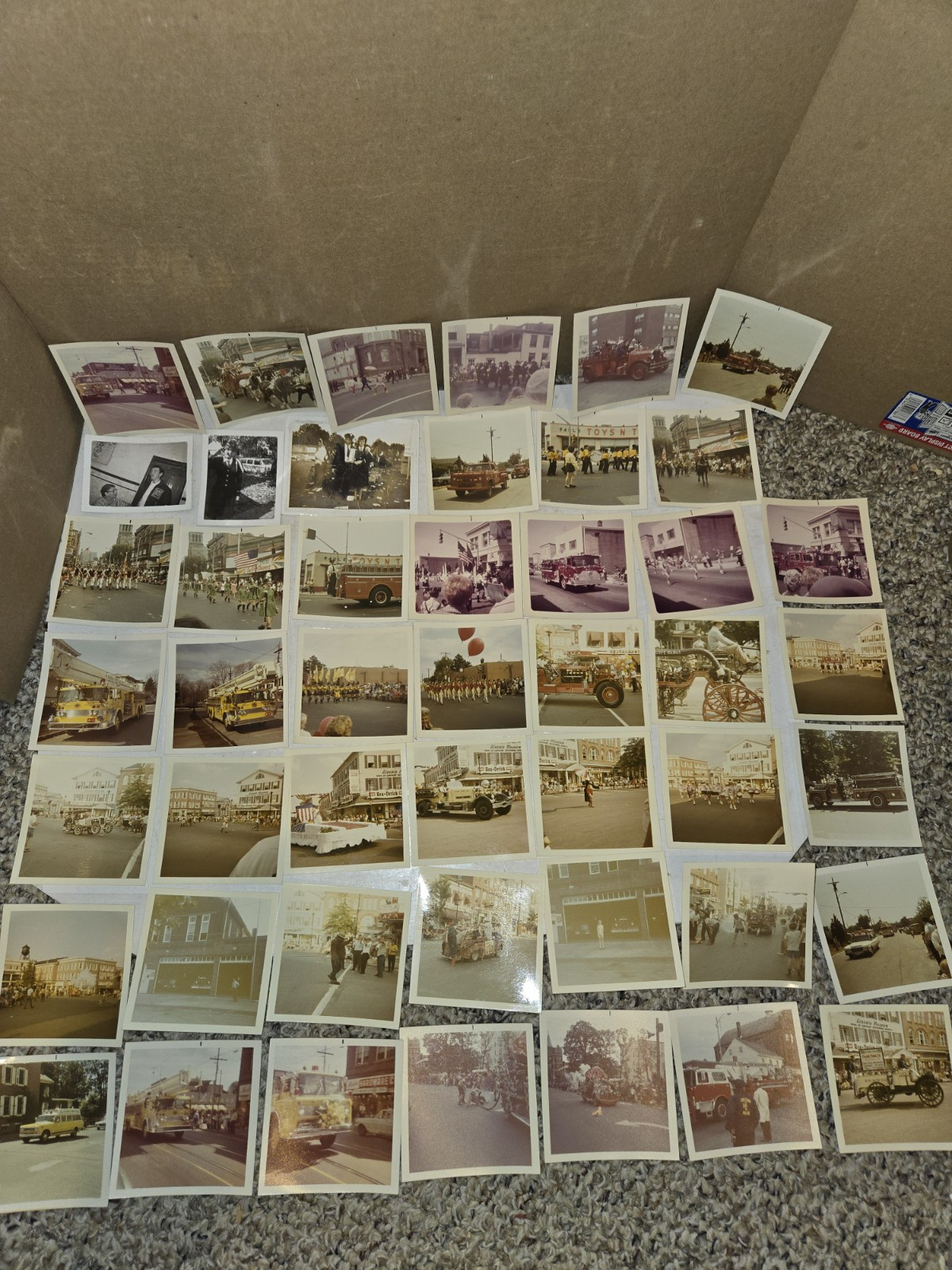 47 Vintage 1970's Fire Truck Parade Polaroid Photos,Levittown,Media,Pennsylvania
