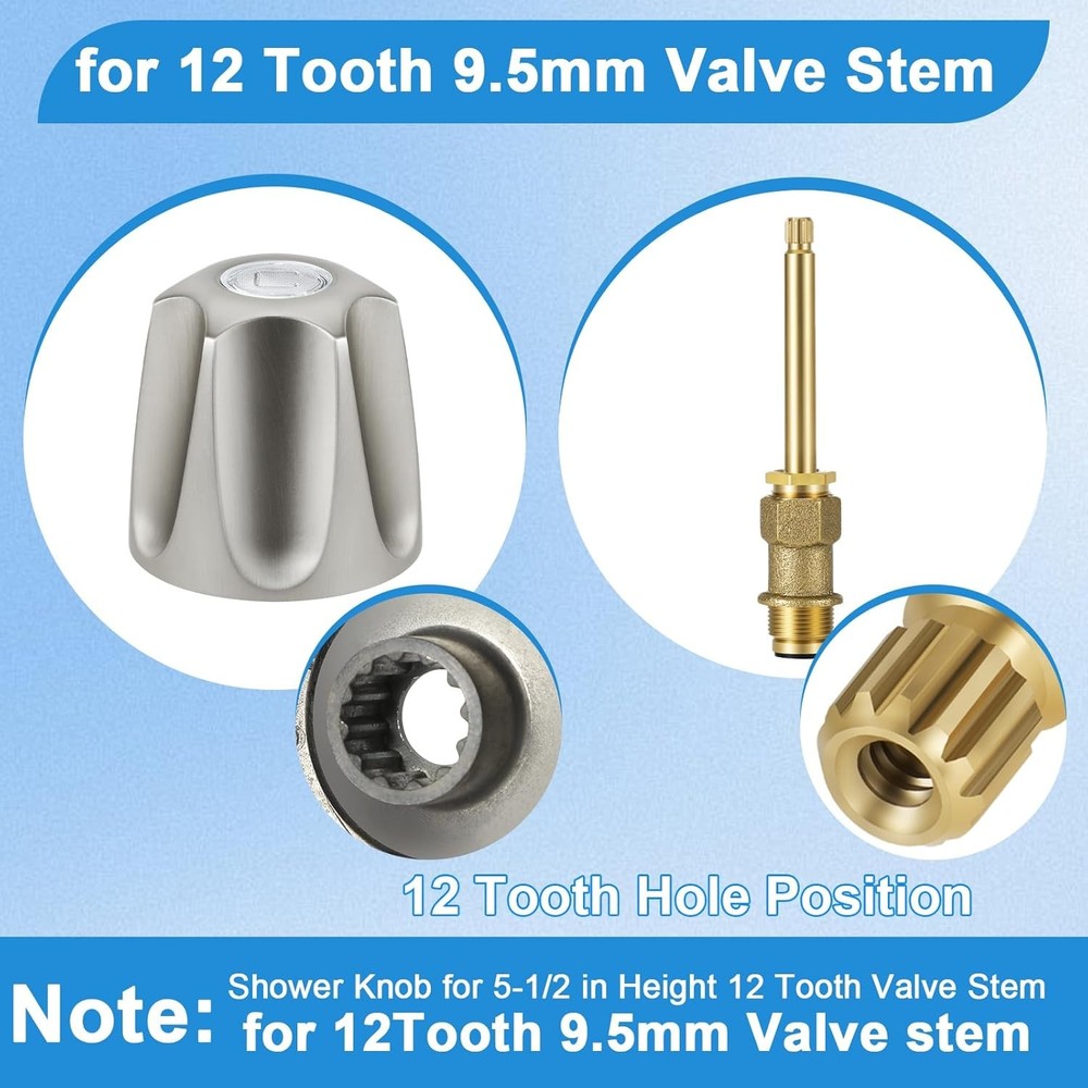 Metal Shower Knobs 3 Piece Replacement, Compatible with Price Pfister Shower ...