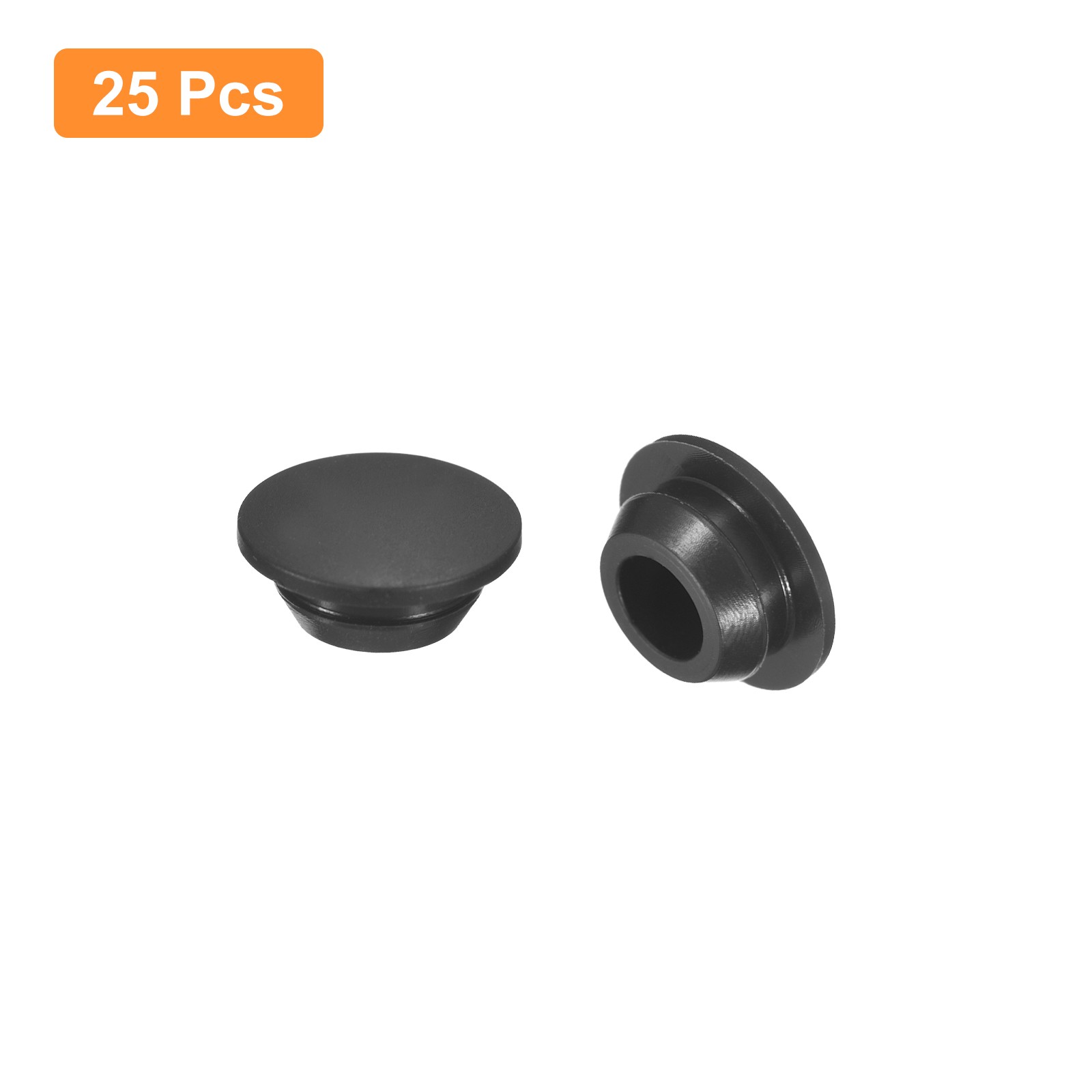 25Pcs Silicone Plugs Rubber Round Hole Plugs for 10-10.5mm Hole Black