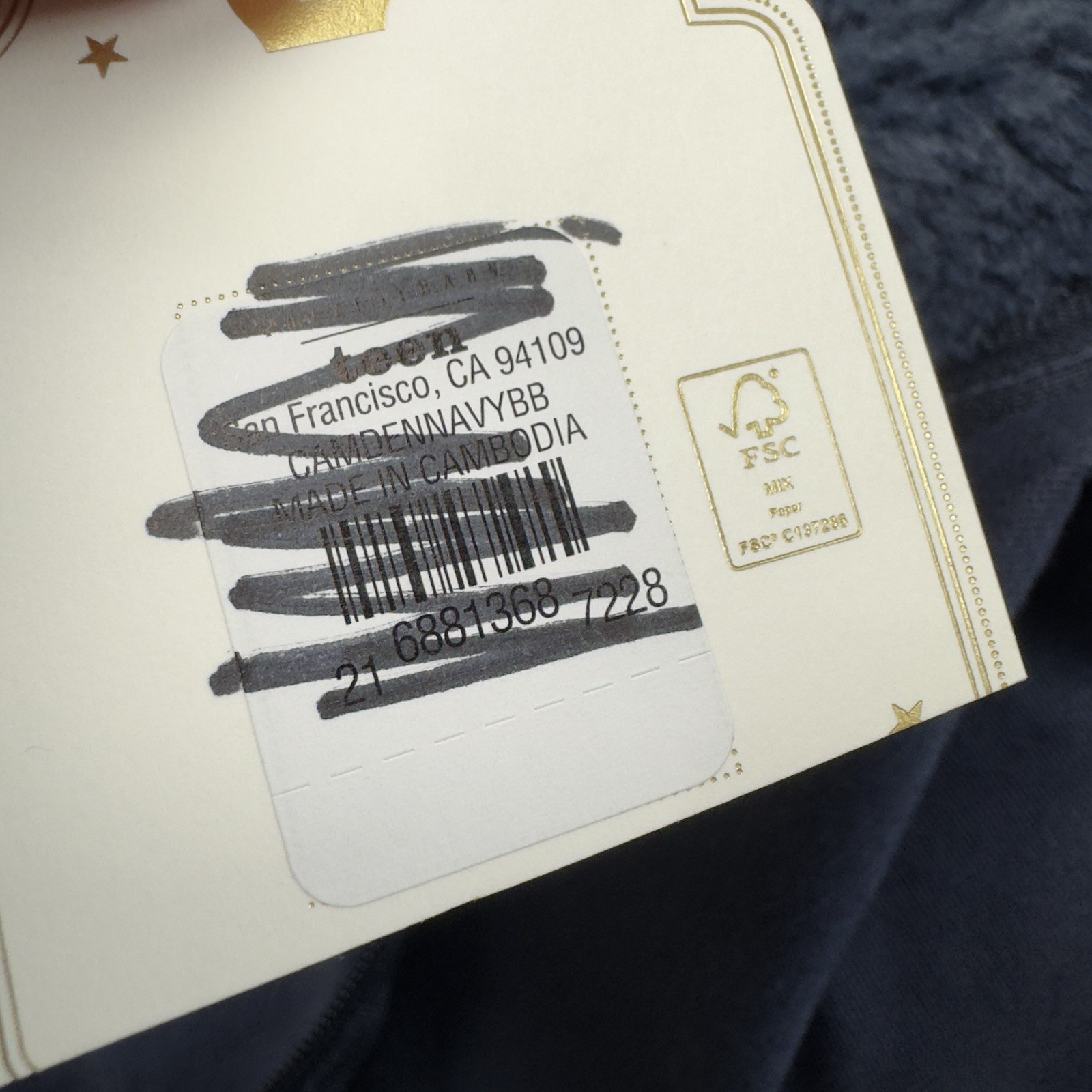 Pottery Barn Teen Large Camden Faux Fur Ivory Bean Bag Chair Slipcover Only Navy