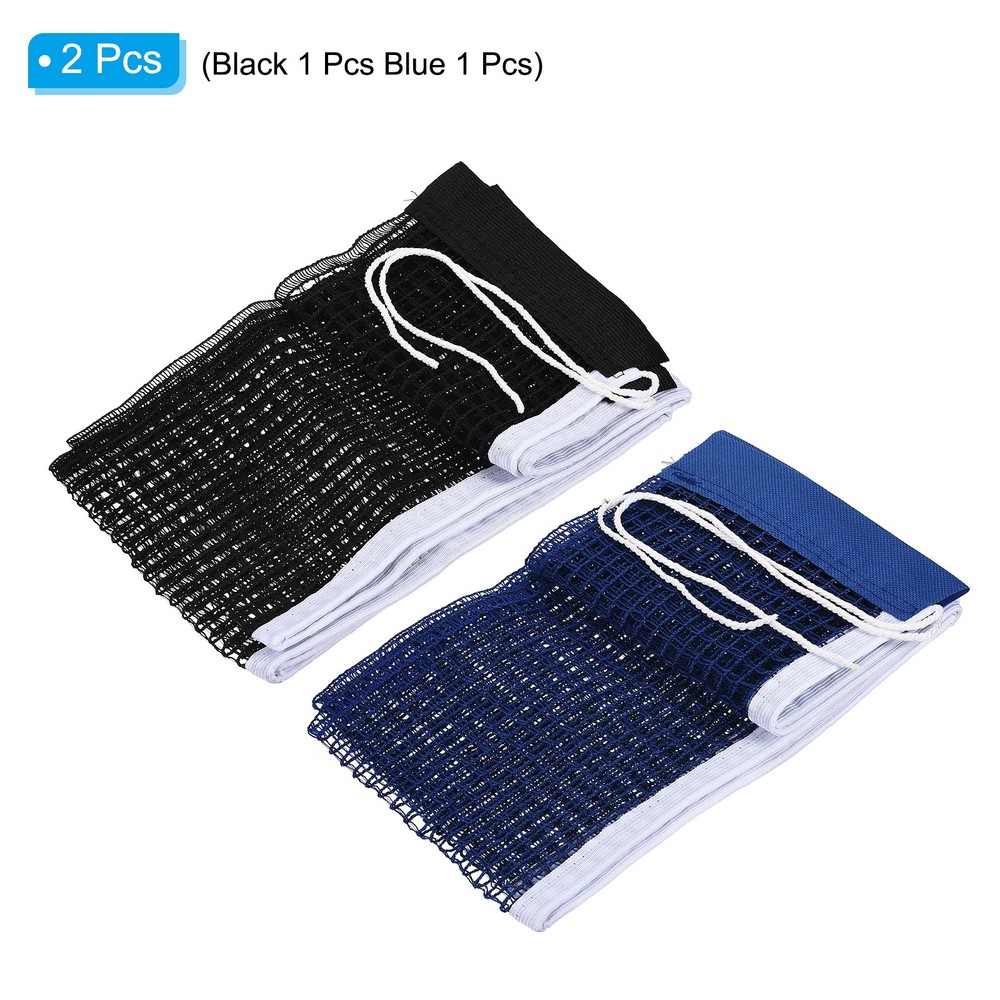 Table Tennis Net Replacement Ping Pong Net String Tension PE, Black Blue 2pcs
