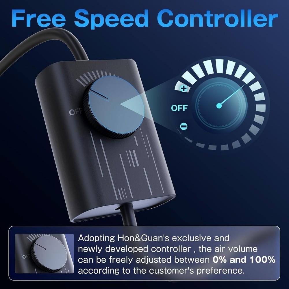 Powerful 6 Inch Inline Fan - Upgrade Controller