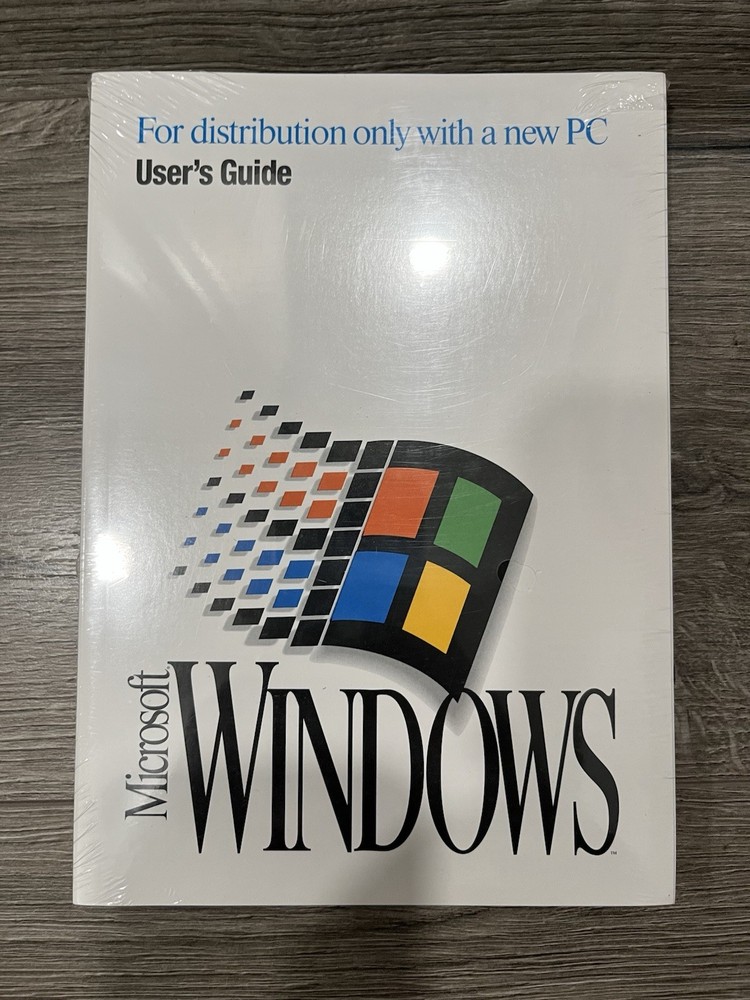 New Sealed Microsoft Windows User’s Guide Manual Book ONLY NO Disk COA