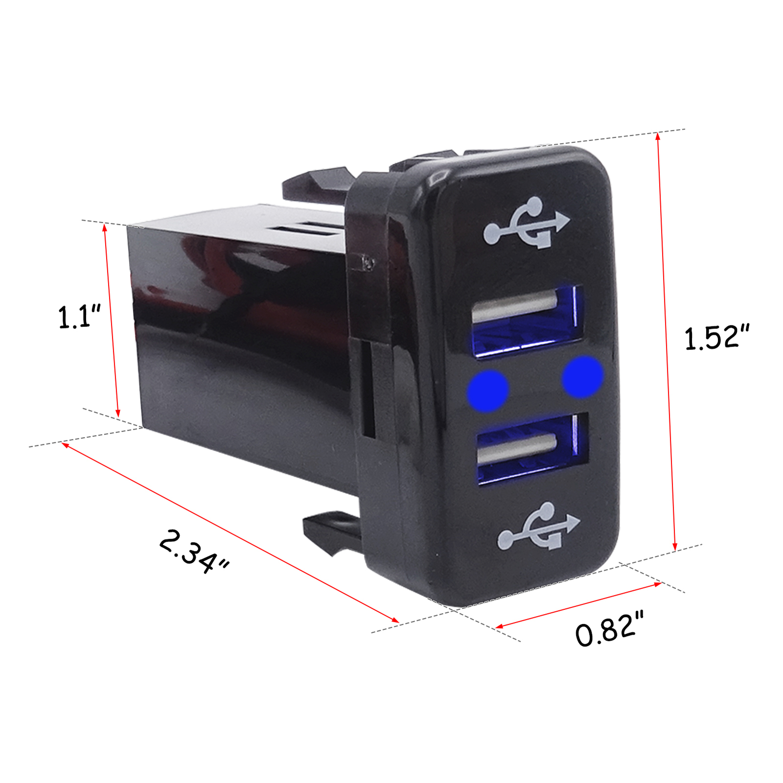 Car Charger Socket Dual 2 USB Port Charging For Toyota 4Runner 2003-2009