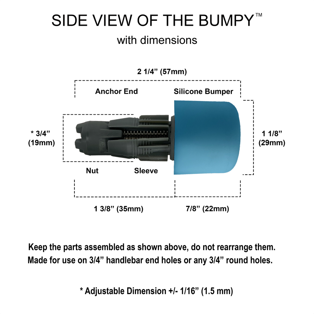 BUMPY END PLUG Bike Handlebar Soft Safe Secure Best Fit Grip Cap Light Blue Pair