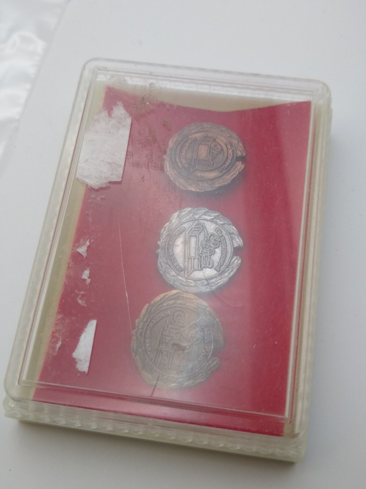 Vintage pin set motorcycle beginning of something great unsigned