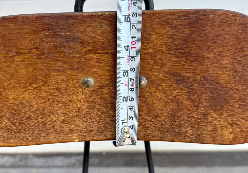 Vintage Industrial Shop Stool / Drafting Stool w/ Backrest (5315)
