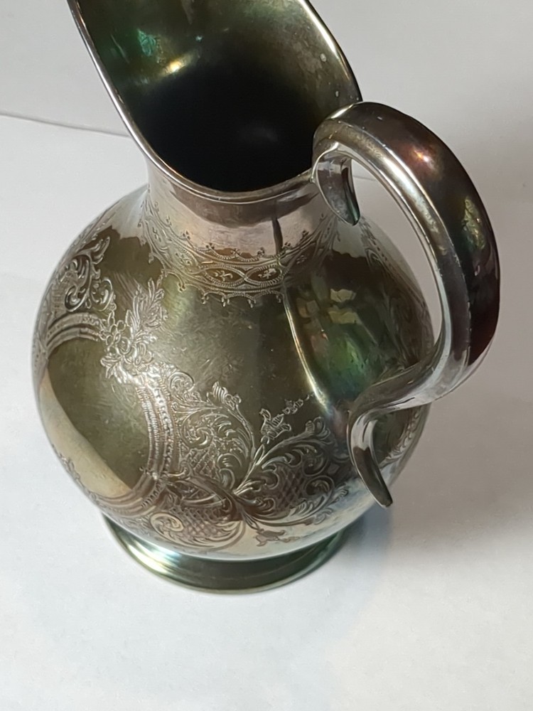 Elkington & Co Pitcher #5869 Clean Monogram Silver Plate