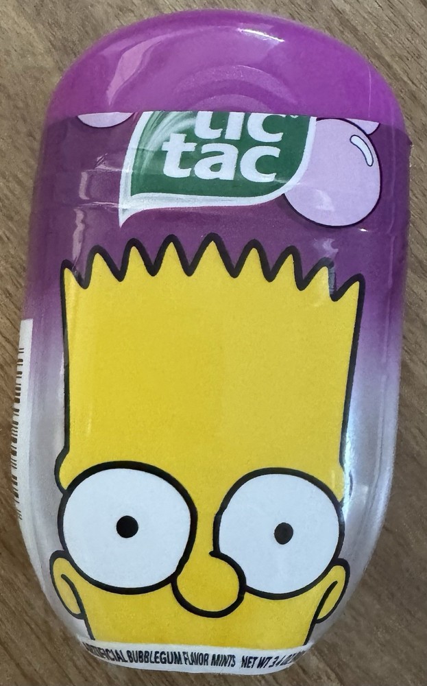 Limited Edition Bart Simpson EMPTY TIC-TAC Container for Arts Crafts/Storage Etc