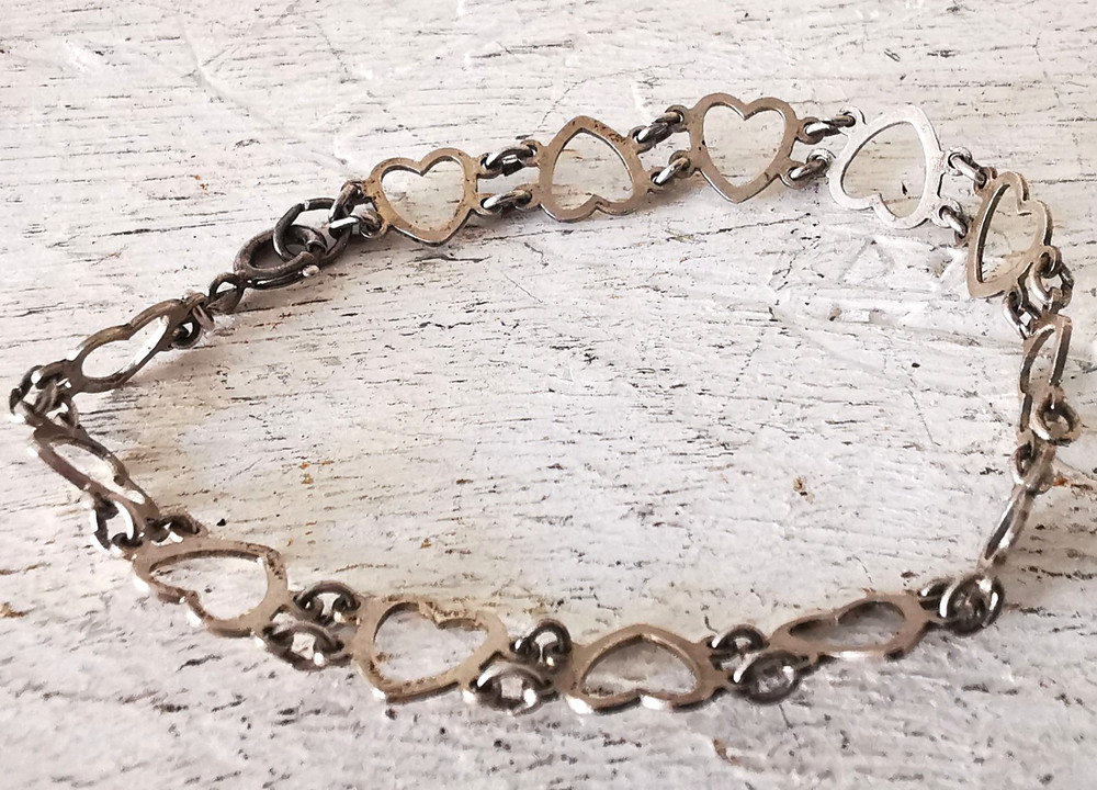 Solid Silver Loveheart Bracelet