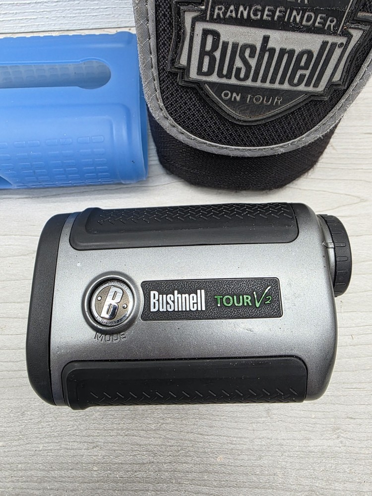Bushnell ‎Tour V2 Golf Laser Rangefinder With Case Tested Needs Battery