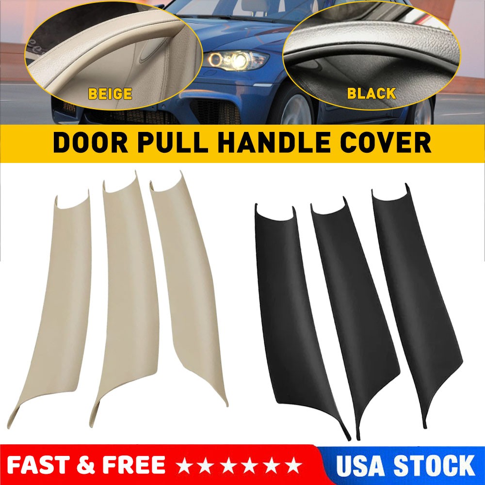 3Pcs Interior Door Handle Pull Protective Cover For BMW X5 E70 X6 E71 2014-2018